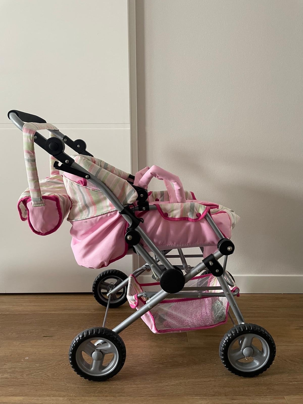 Roze poppenwagen met verstelbare duwstang, Ophalen, Gebruikt, Overige typen