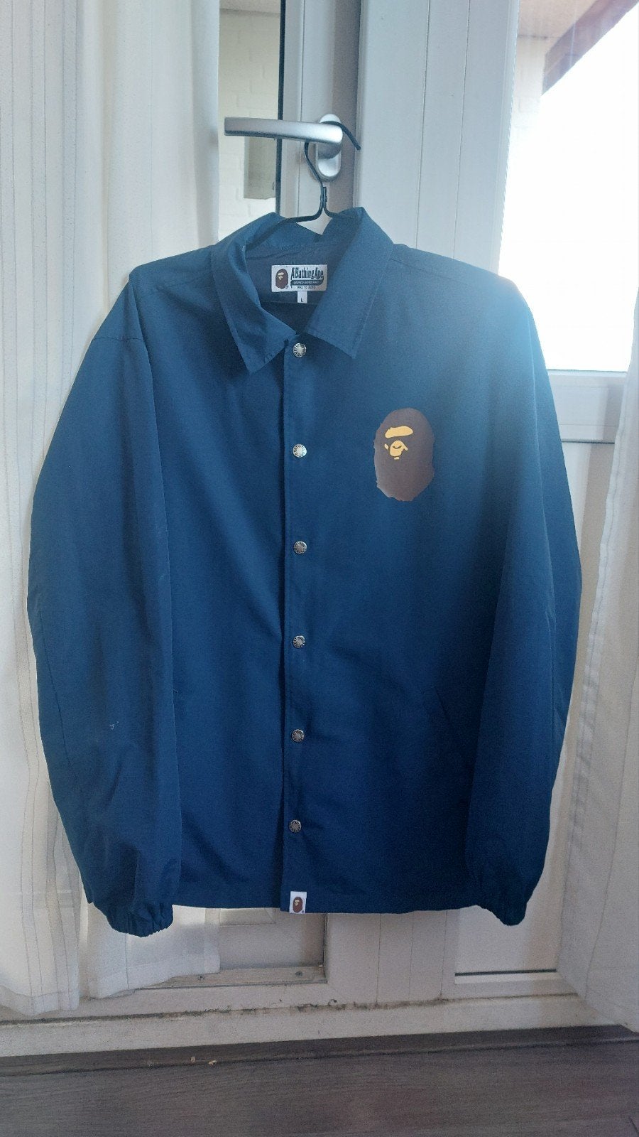 A Bathing Ape Coach Jacket - Maat L, Kleding | Heren, Jassen | Zomer, Zo goed als nieuw, Maat 52/54 (L), Blauw, Ophalen of Verzenden