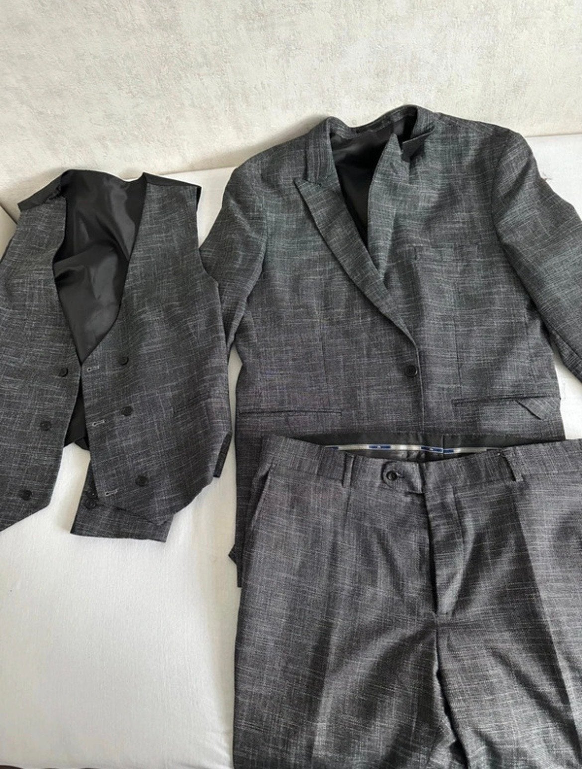 Herenpak/Kostuum 3 deels nieuw Grijs/zwart, Kleding | Heren, Ophalen of Verzenden, Zo goed als nieuw, Maat 52/54 (L), Grijs