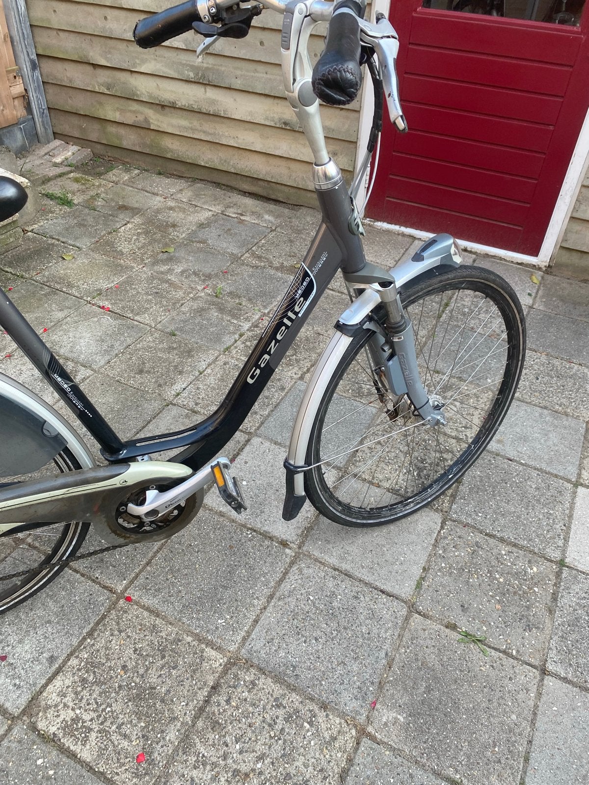 Gazelle damesfiets - Oranje/Grijs, Fietsen en Brommers, Fietsen | Dames | Damesfietsen, Velgrem, Versnellingen, Ophalen of Verzenden