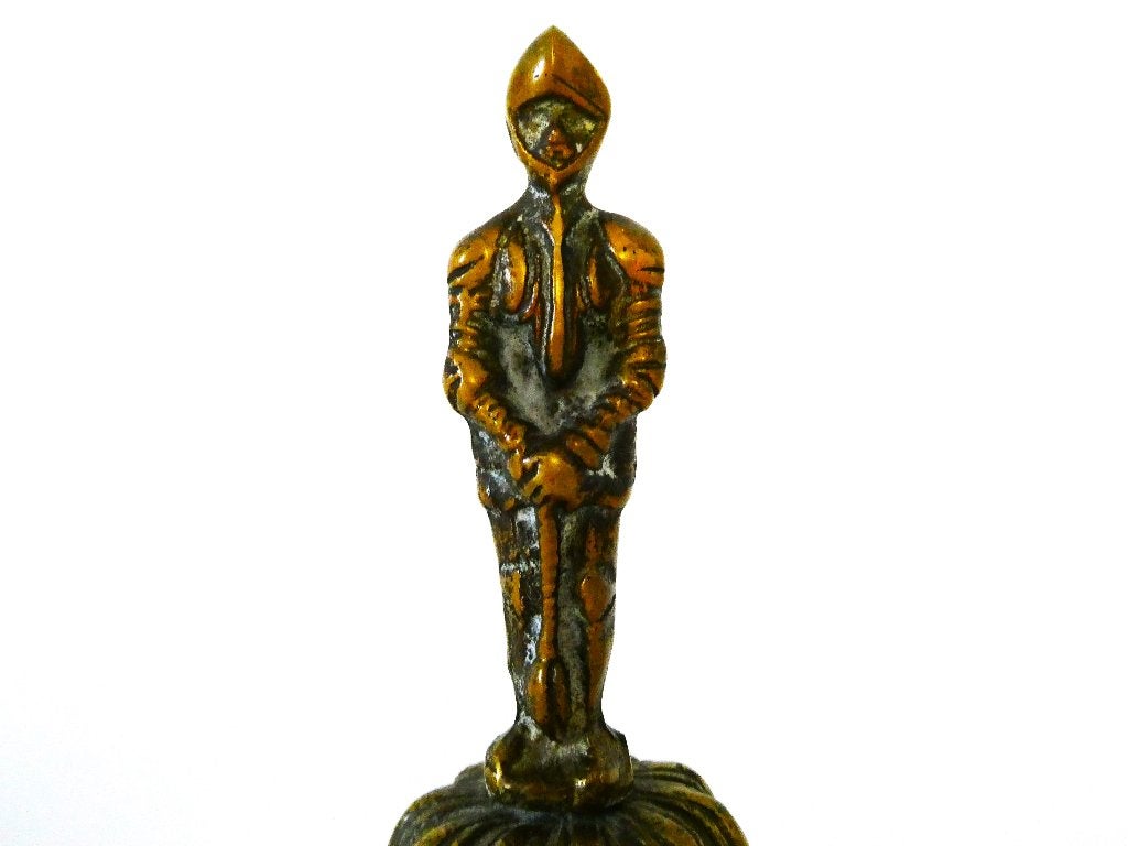 Tafelbel / handbel vorm middeleeuwse ridder in harnas, Antiek en Kunst, Ophalen of Verzenden