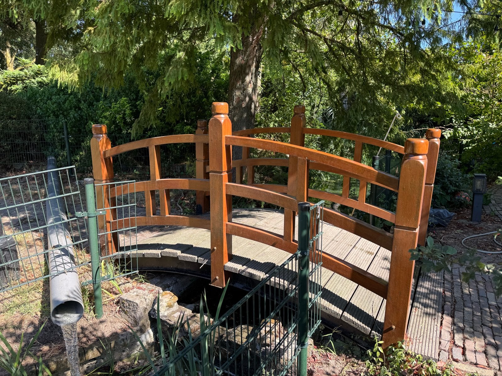 Japanse Houten tuinbrug voor vijver of waterpartij, Ophalen, Gebruikt