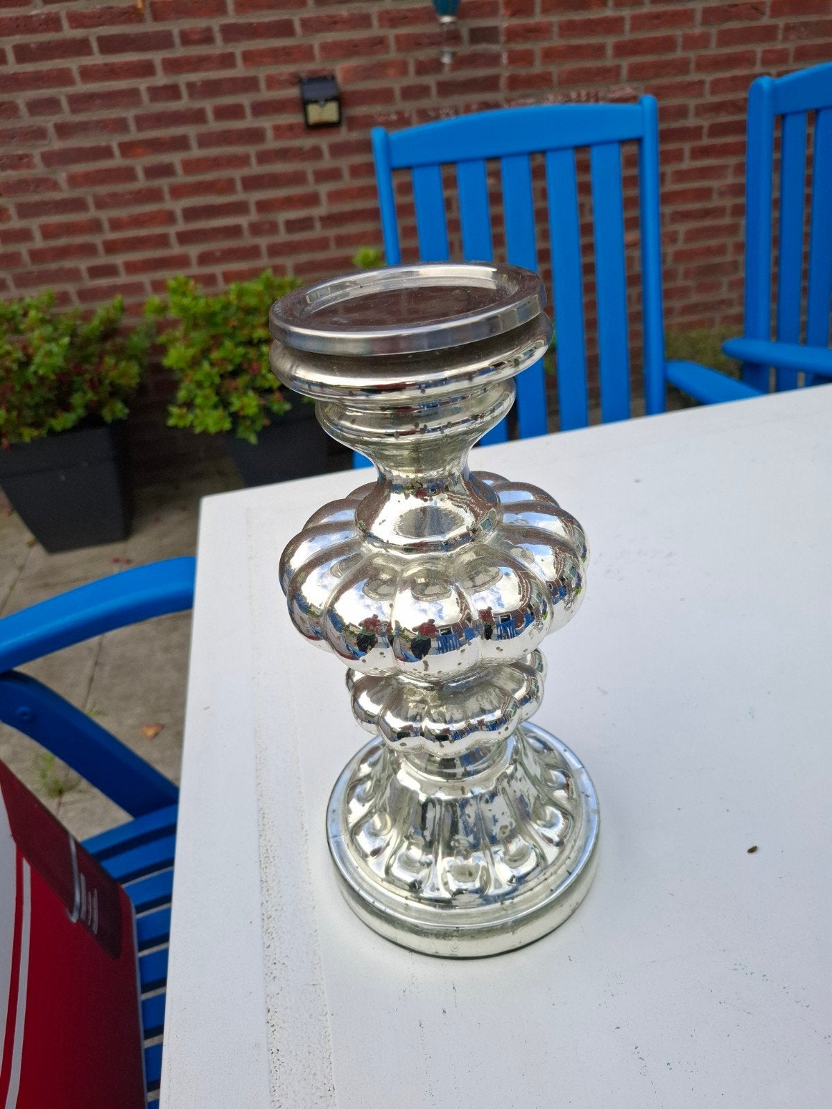 Zilverkleurige Kandelaar - Elegant en Sfeervol, Ophalen, Gebruikt, Metaal, Kandelaar