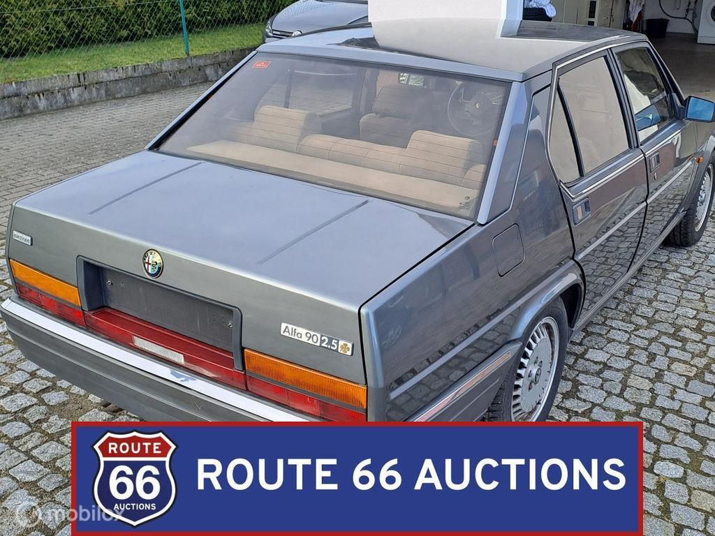 Alfa Romeo 90 2.5 V6 | 1986 | Route 66 Auctions, Auto's, Overige carrosserieën, Zwart, Bedrijf, Handgeschakeld