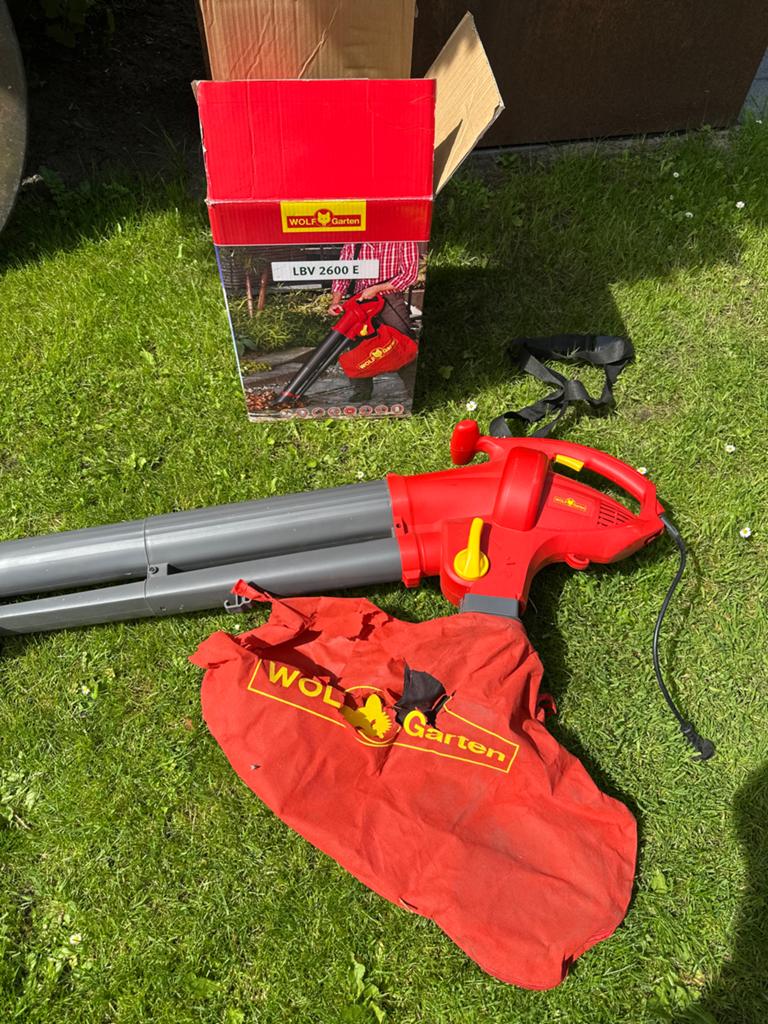 Wolf Garten LBV 2600 E Bladblazer/Bladzuiger, Gebruikt, Handgedragen, Ophalen of Verzenden, Met opvangzak