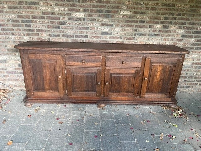 Eiken dressoir massief, Huis en Inrichting, Kasten | Dressoirs, Ophalen, Gebruikt, Met deur(en), Eikenhout