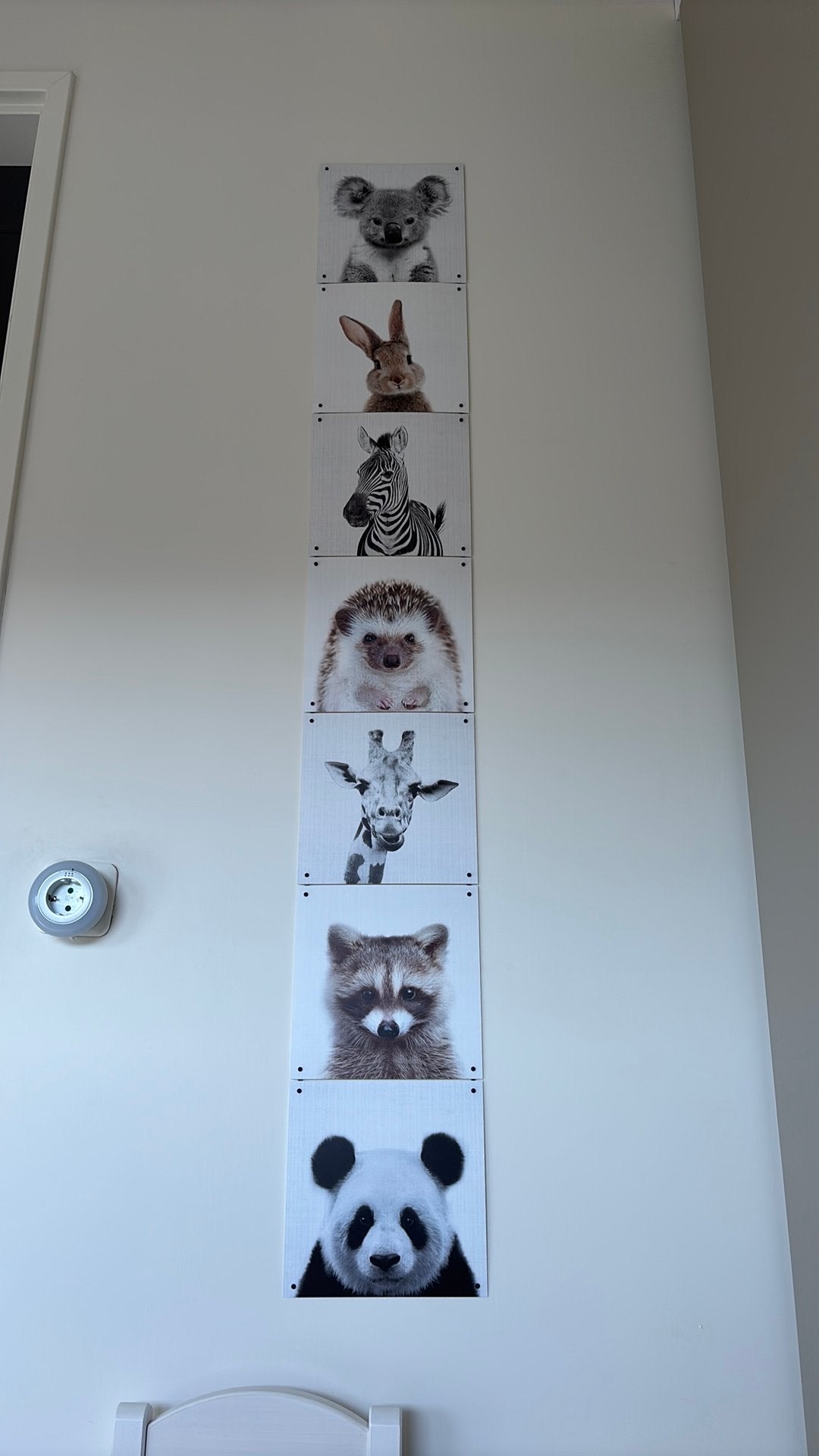 Wanddecoratie set met 7 dierenprints voor kinderkamer, Ophalen, Gebruikt, Hout, Meerkleurig