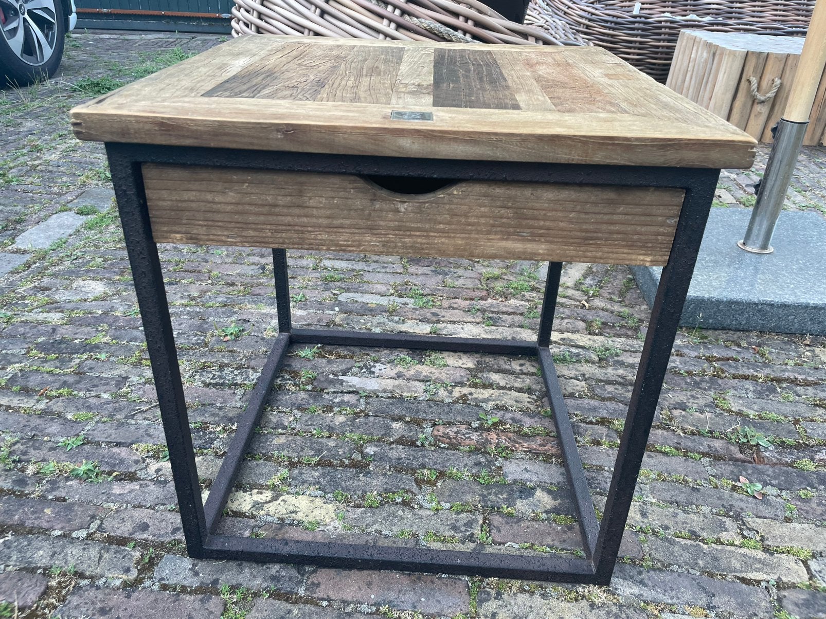 Riviera Maison shelter island tafel, Ophalen, 50 tot 100 cm, Vierkant, Zo goed als nieuw