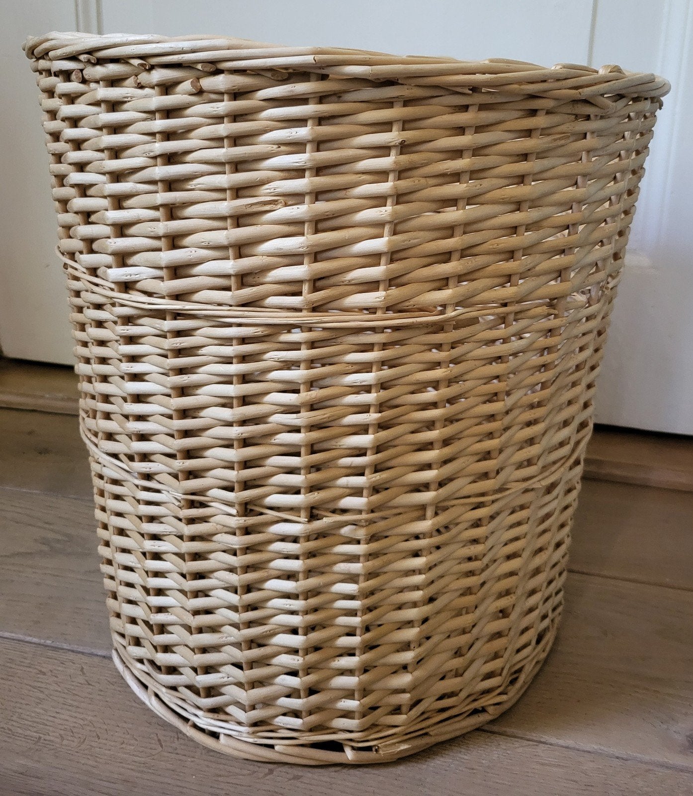 Rustieke Rotan Oogstmand / Plukmand / Wasmand – Ø38 x H40cm, Huis en Inrichting, Ophalen, Gevlochten, Mand, Rond