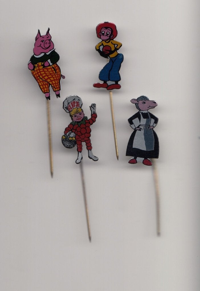 Flipje van Tiel en zijn maten speldjes, Verzamelen, Speldjes, Pins en Buttons, Gebruikt, Niet vindbaar, Niet vindbaar, Speldje of Pin