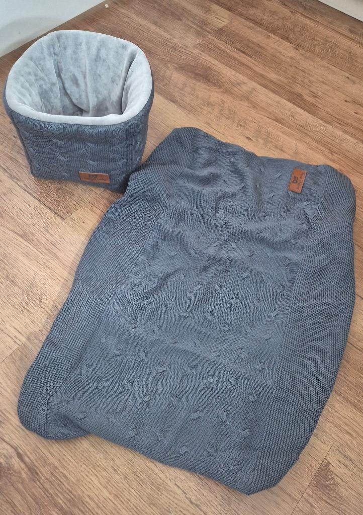 Baby's Only aankleedkussenhoes + commode mandje cable blauw, Ophalen of Verzenden, Gebruikt