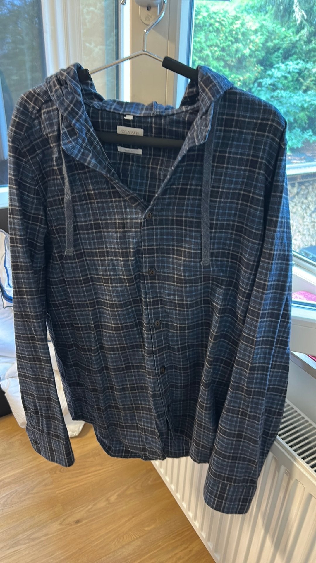 Olymp level 5 FIVE body fit maat m flanel, Ophalen of Verzenden, Zo goed als nieuw, Blauw
