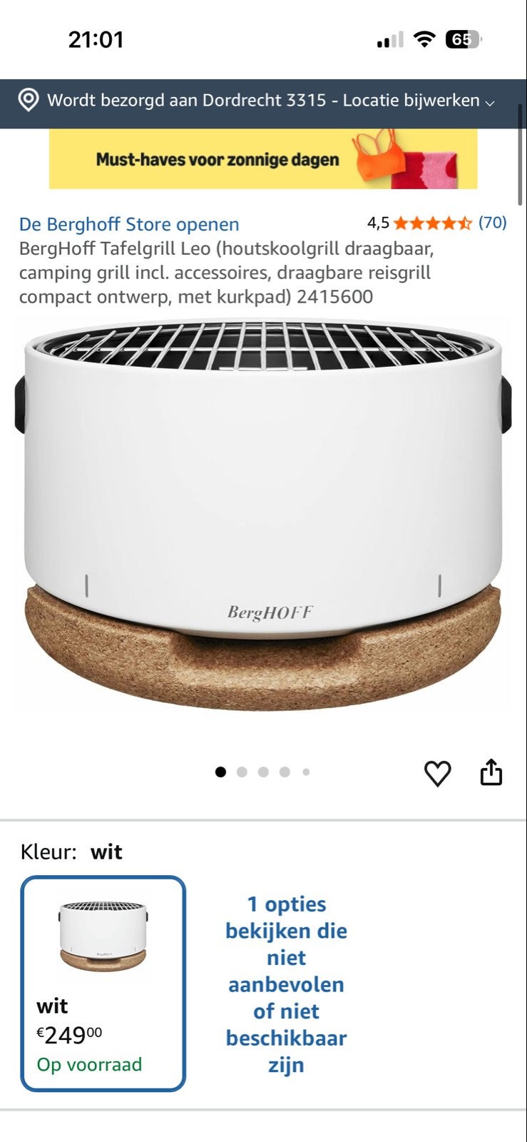Tafelgrill Wit, Ophalen, Nieuw