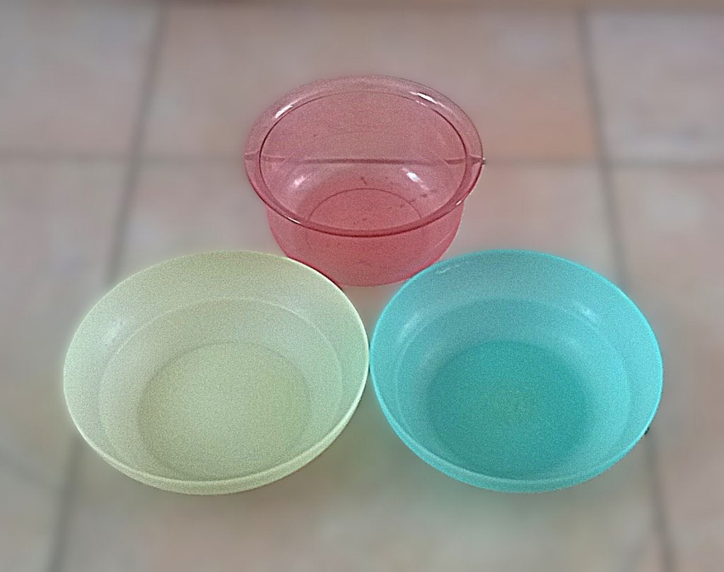 3 originele vintage Tupperware bakjes, Ophalen of Verzenden, Gebruikt, Crème, Bak of Kom