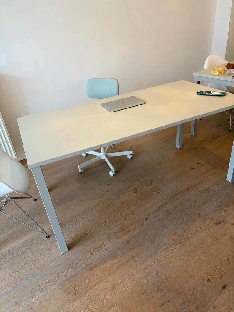 2 x Lensvelt boring bureautafels te koop, Huis en Inrichting, Bureaus, Ophalen, Gebruikt
