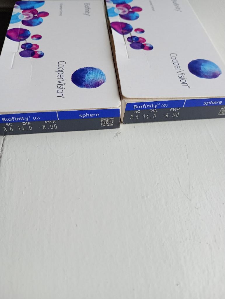 Maand lenzen -8 sterkte Biofinity CooperVision, Ophalen of Verzenden, Nieuw, Bril, Overige merken