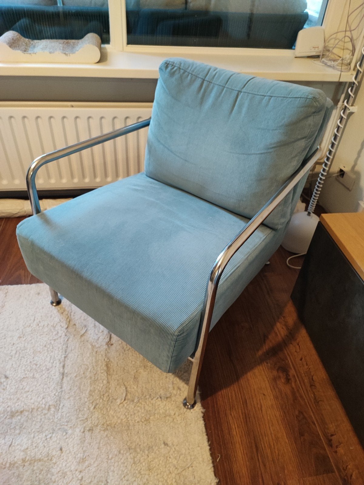 Zuiver X-bang Rib - Fauteuil - Blauw, Ophalen, Gebruikt, 75 tot 100 cm, Stof