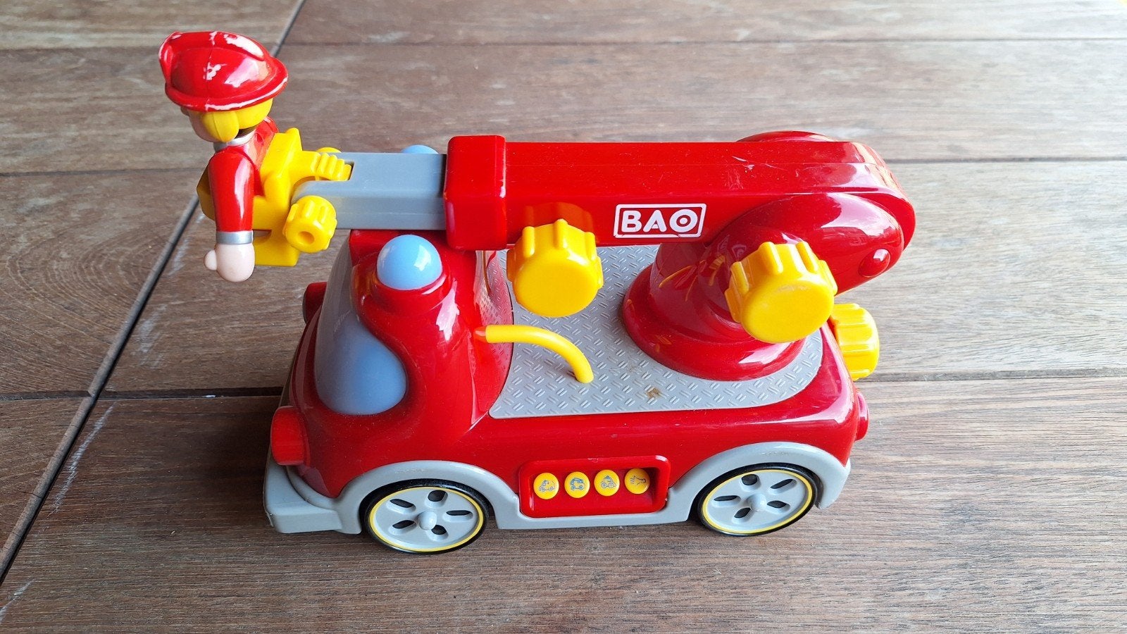 Leuke brandweerauto met brandweerman speelgoed, Ophalen of Verzenden, Gebruikt