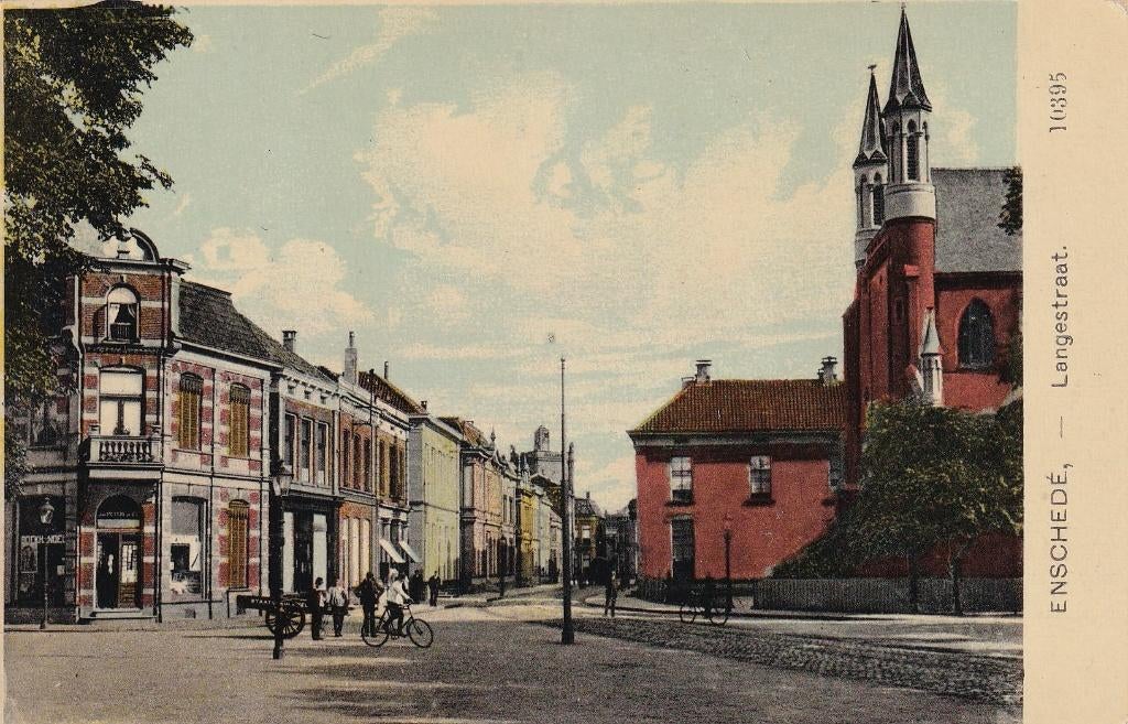 Enschede, Langestraat., Verzenden, Voor 1920, Ongelopen, Overijssel