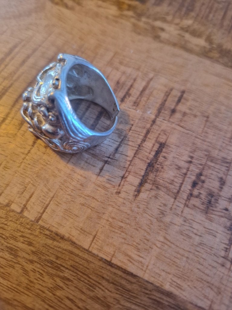 925 zilveren ring hond. Maat 20., Sieraden, Tassen en Uiterlijk, Antieke sieraden, Ophalen of Verzenden, Zilver, Ring