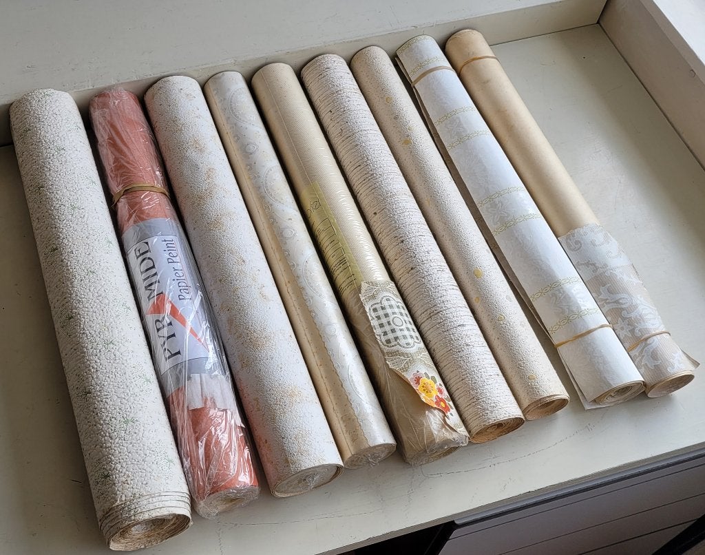 9 rollen behang - Retro - jaren 70 -, Ophalen of Verzenden, Minder dan 10 m²