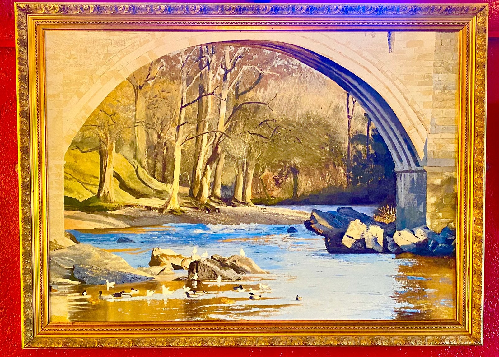 Origineel olieverfschilderij Devil’s Bridge – Booth – 2000, Antiek en Kunst, Ophalen