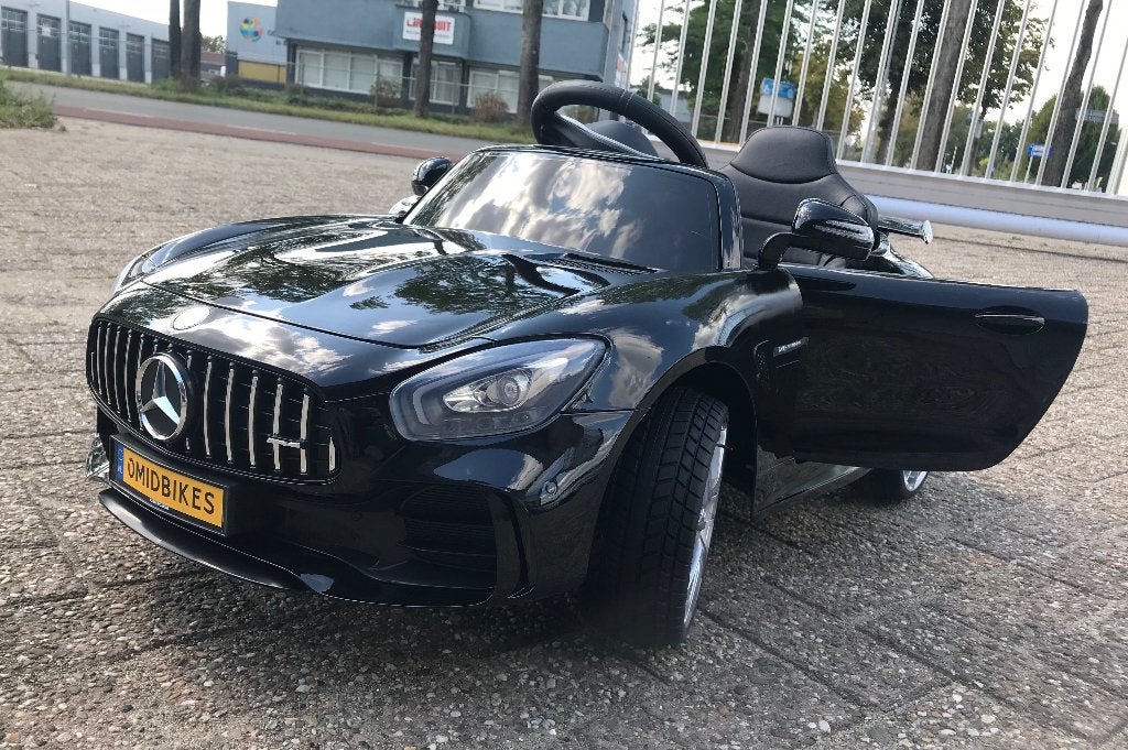 Mercedes GT-R AMG zwart 12V RC / Leder / Rubberband en MP3, Ophalen of Verzenden, Nieuw