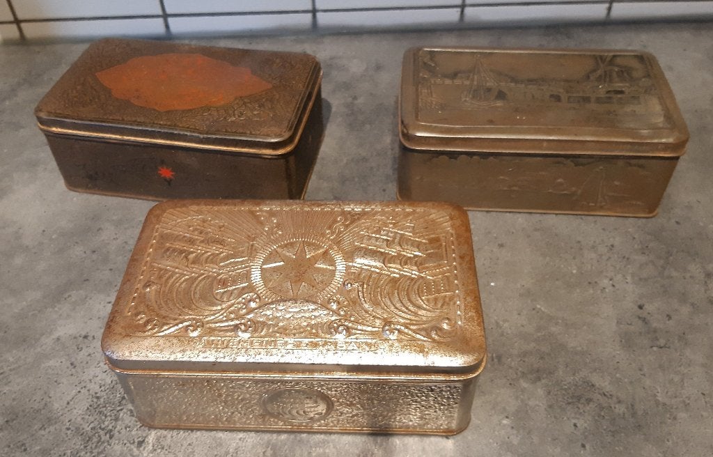 tabaksblikken Niemeijer en Douwe Egberts, Verzamelen, Blikken, Ophalen of Verzenden, Gebruikt, Overige, Douwe Egberts