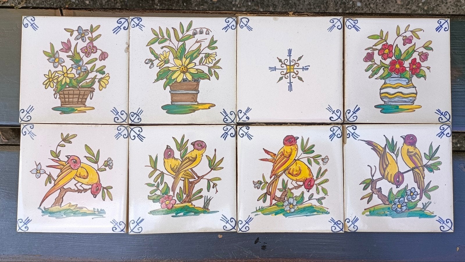 8 antieke keramische tegels, Ophalen