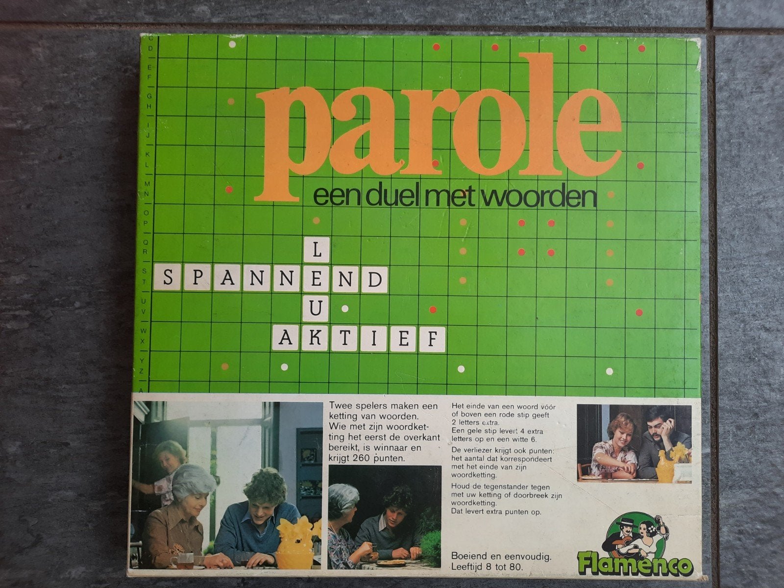 Parole: Een duel met woorden - Vintage bordspel, Hobby en Vrije tijd, Vijf spelers of meer, Ophalen of Verzenden, Gebruikt, Flamenco