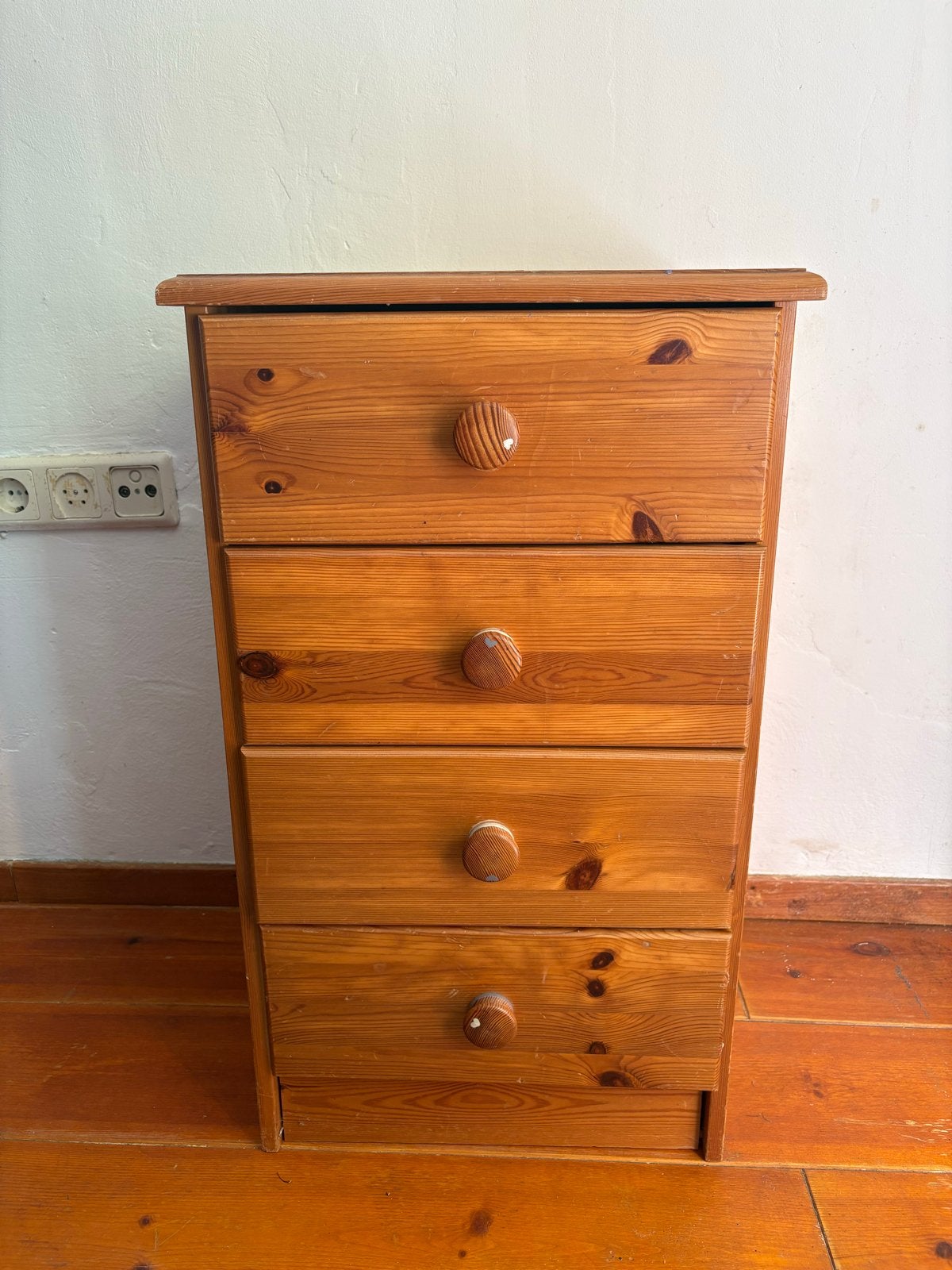 Houten ladekast met 4 laden, Ophalen, Minder dan 50 cm, Gebruikt, 3 of 4 laden
