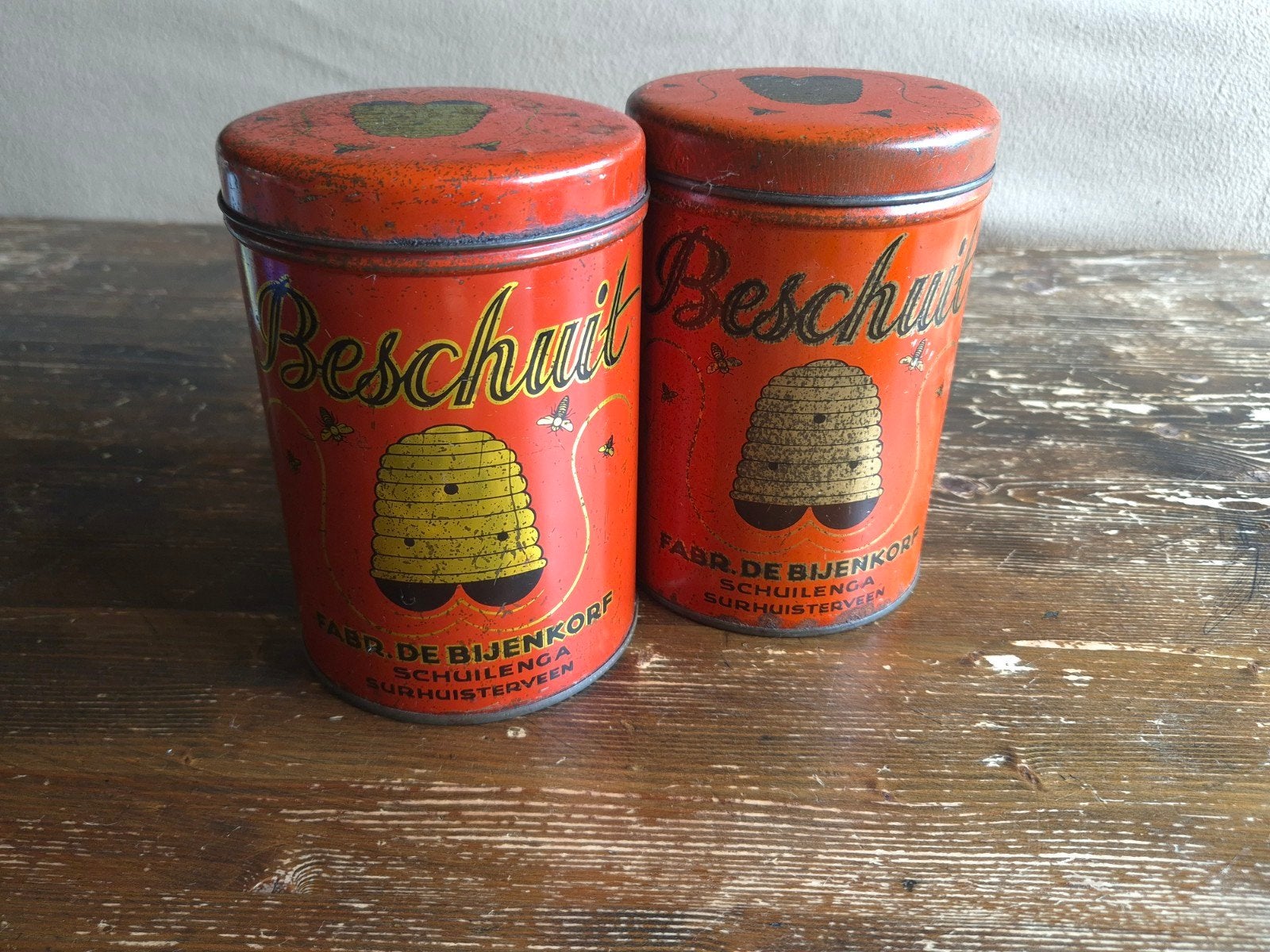 Mooie rode beschuitbussen van Schuilenga, Verzamelen, Blikken, Ophalen of Verzenden, Overige