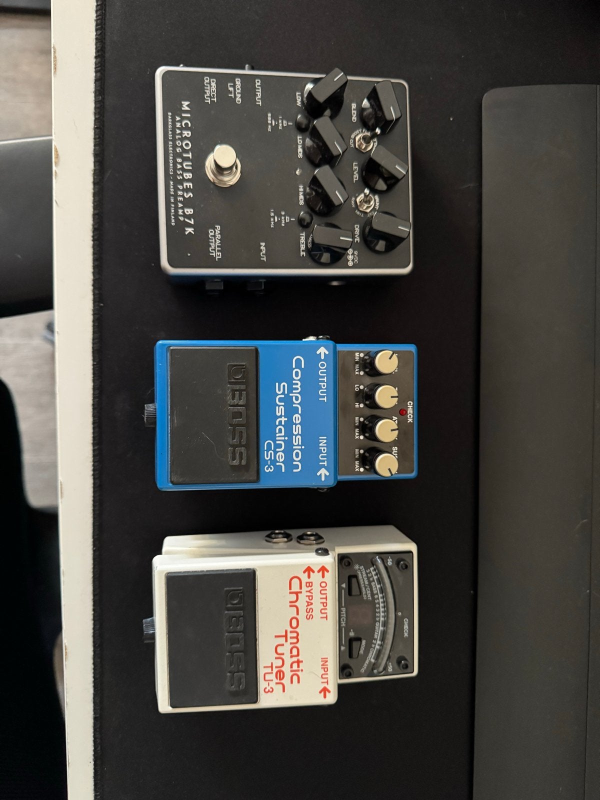 Darkglass B7k v2, Boss Cs-3, Boss Tu-3 te koop/ruil, Muziek en Instrumenten, Ophalen of Verzenden, Zo goed als nieuw, Distortion, Overdrive of Fuzz