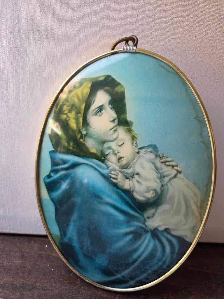 Lijst met bolle glasplaat, Ophalen of Verzenden