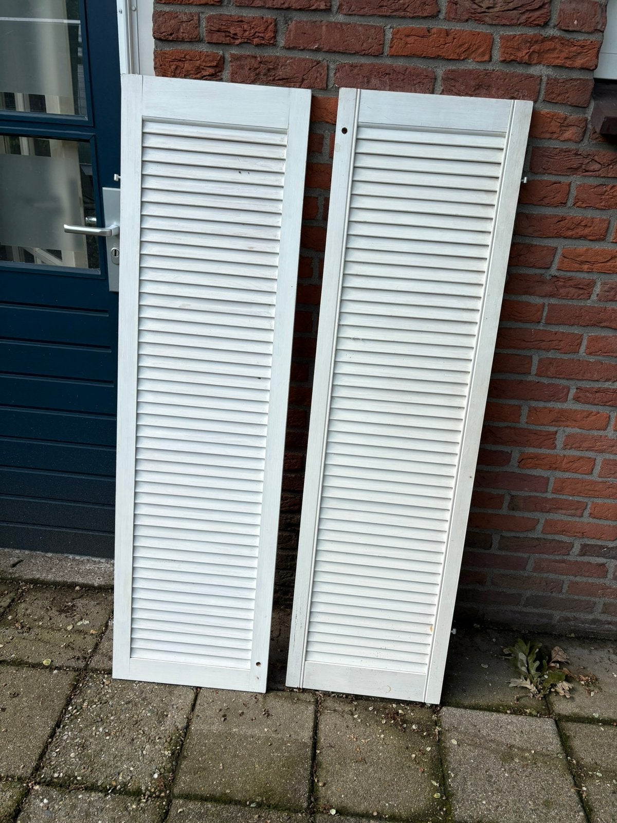 Mooie set van 2 houten louvredeuren, Ophalen, Gebruikt