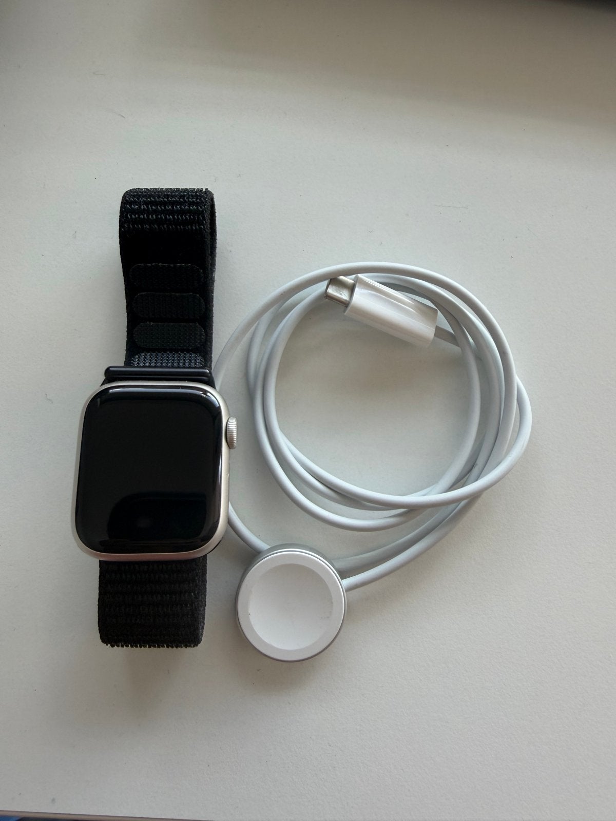 Apple Watch Series 7 GPS 41mm Starlight, Ophalen of Verzenden, Gebruikt, Zilver, IOS