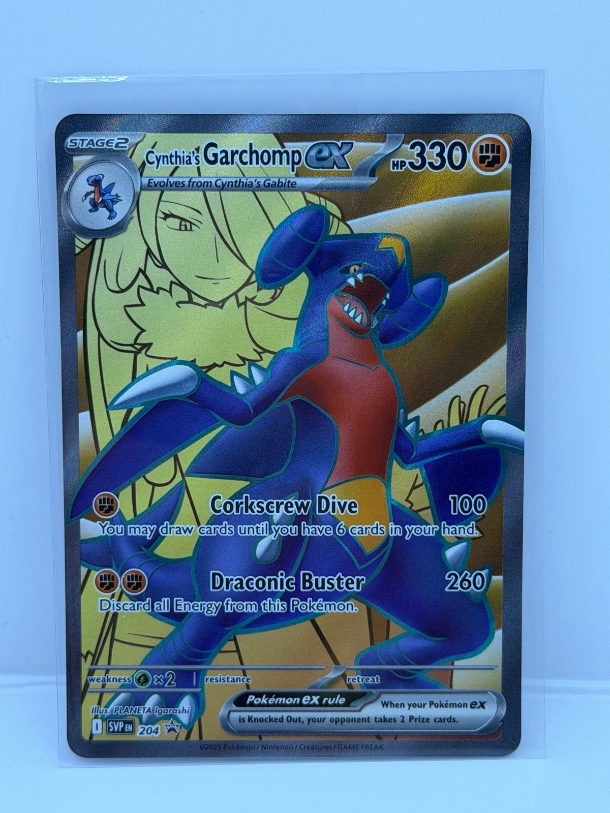 Cynthia's Garchomp ex 204/197 Full Art Pokémon kaart, Ophalen of Verzenden, Zo goed als nieuw, Losse kaart