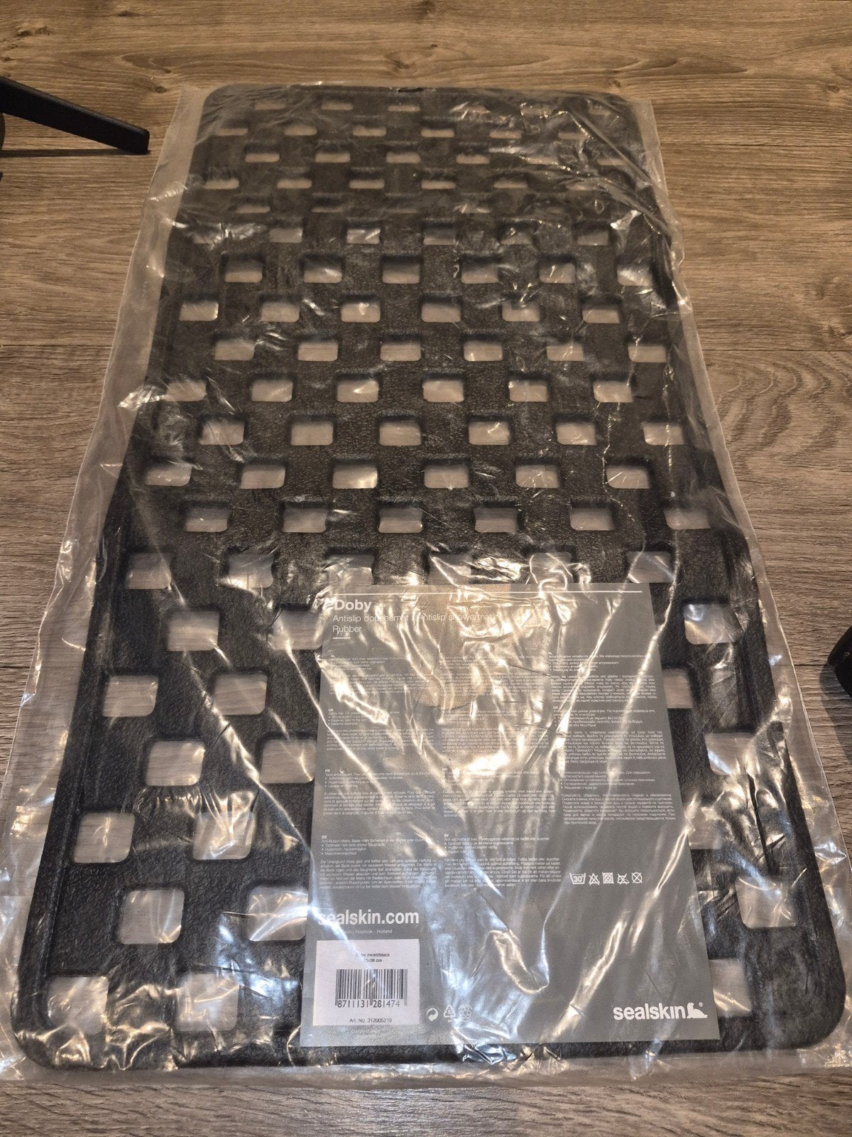 Sealskin Doby Badmat Zwart 75x36 cm - Nieuw in verpakking, Zwart, Nieuw, Ophalen of Verzenden, Badmat