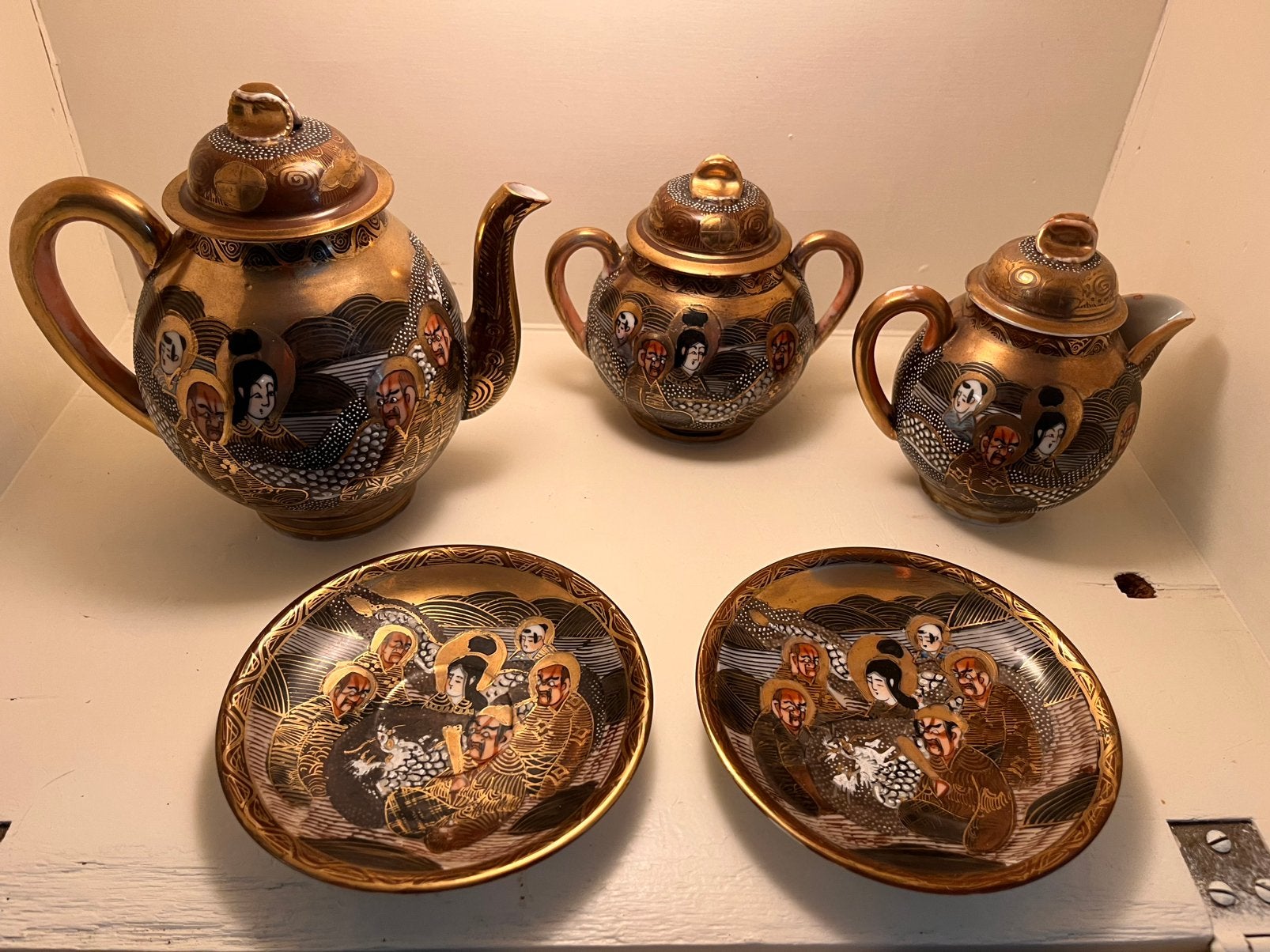 Meji Satsuma theeset, Antiek en Kunst, Ophalen of Verzenden