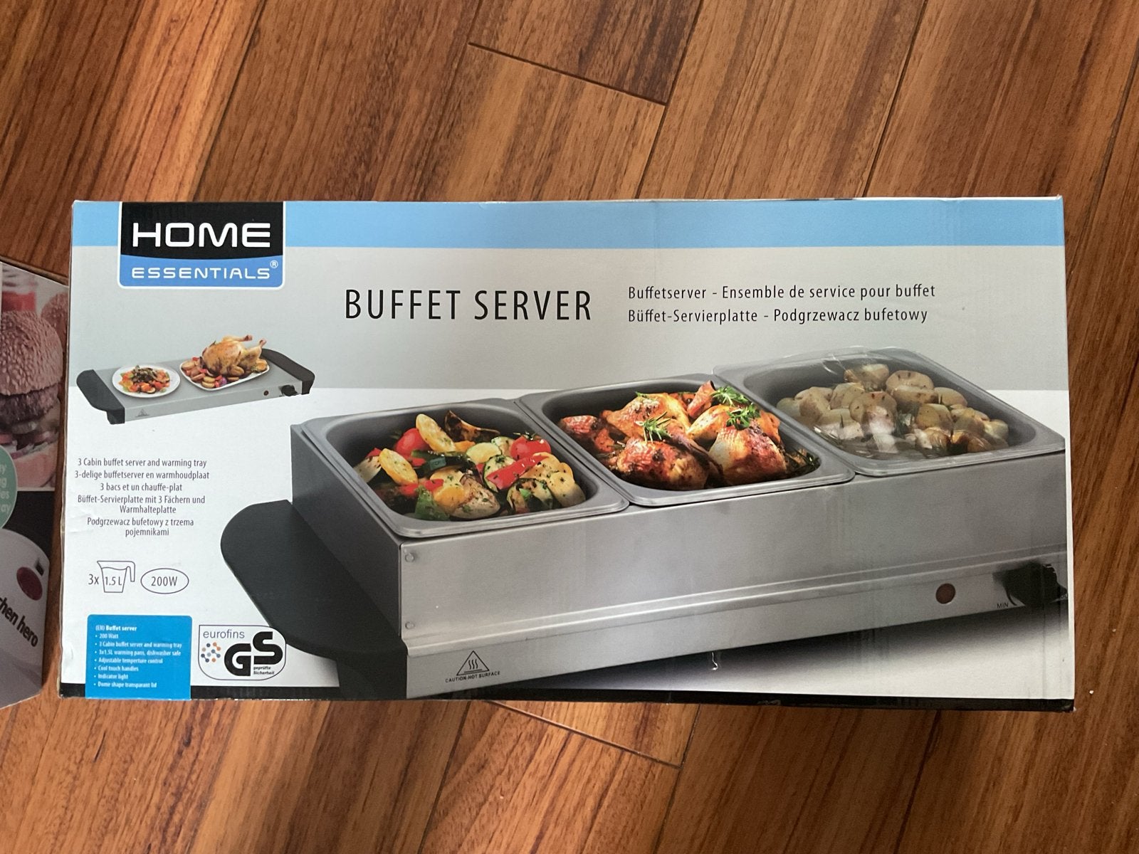 Home Essentials Buffet Server met 3 schalen en warmhoudplaat, Ophalen of Verzenden, Zo goed als nieuw