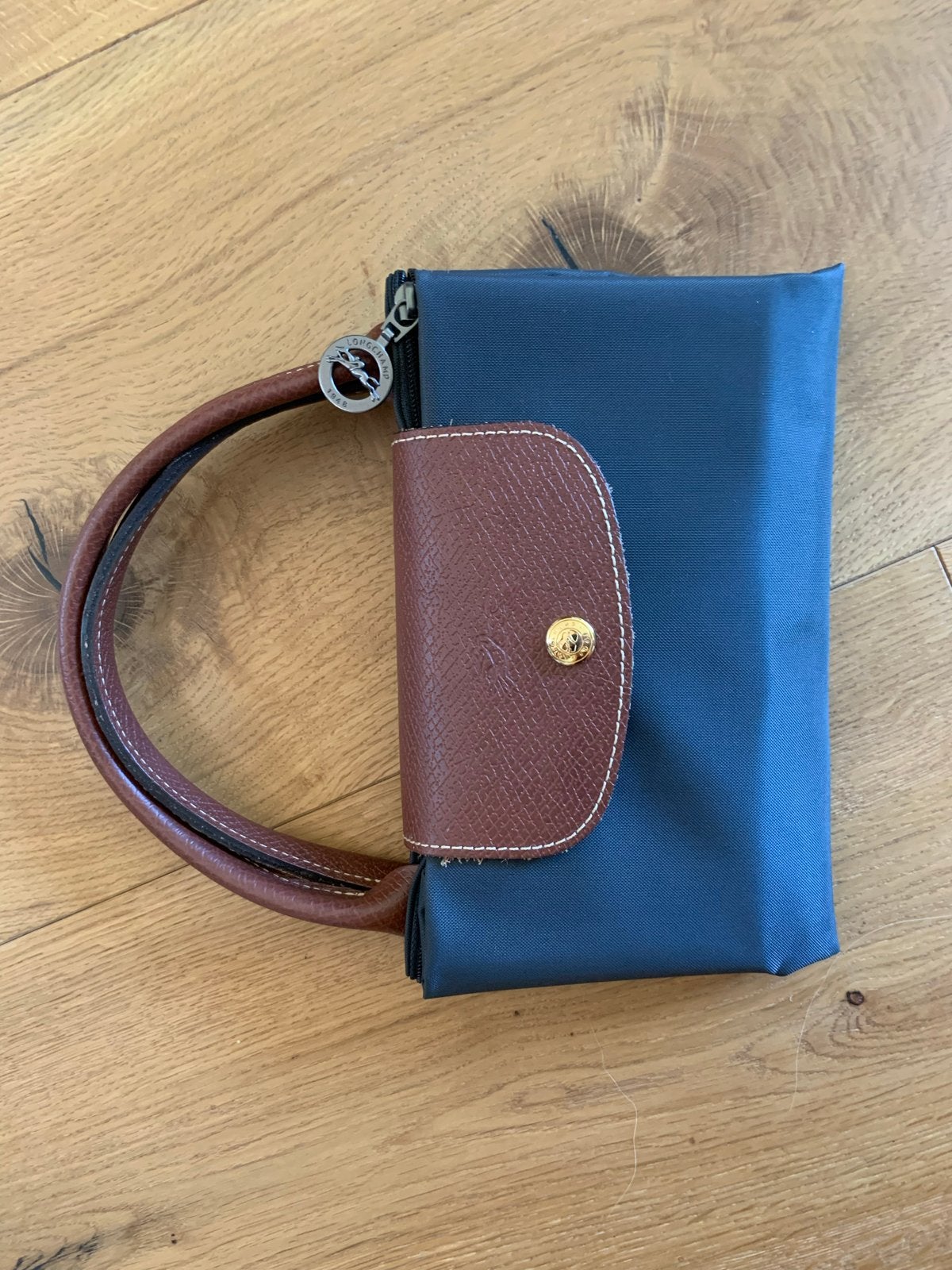 Longchamp Le Pliage mt L handtas blauwgrijs, nieuw, Verzenden, Nieuw, Blauw, Handtas