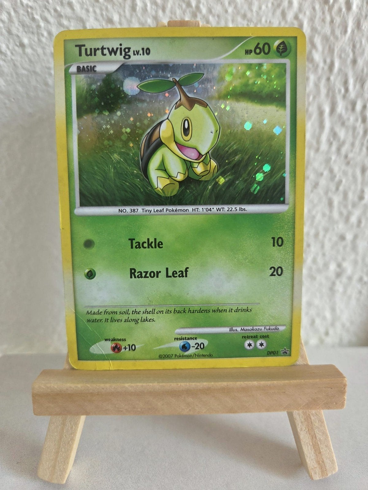 Turtwig Lv.10 Pokémon Kaart - DP01 Promo Foil, Ophalen of Verzenden, Gebruikt, Losse kaart, Foil