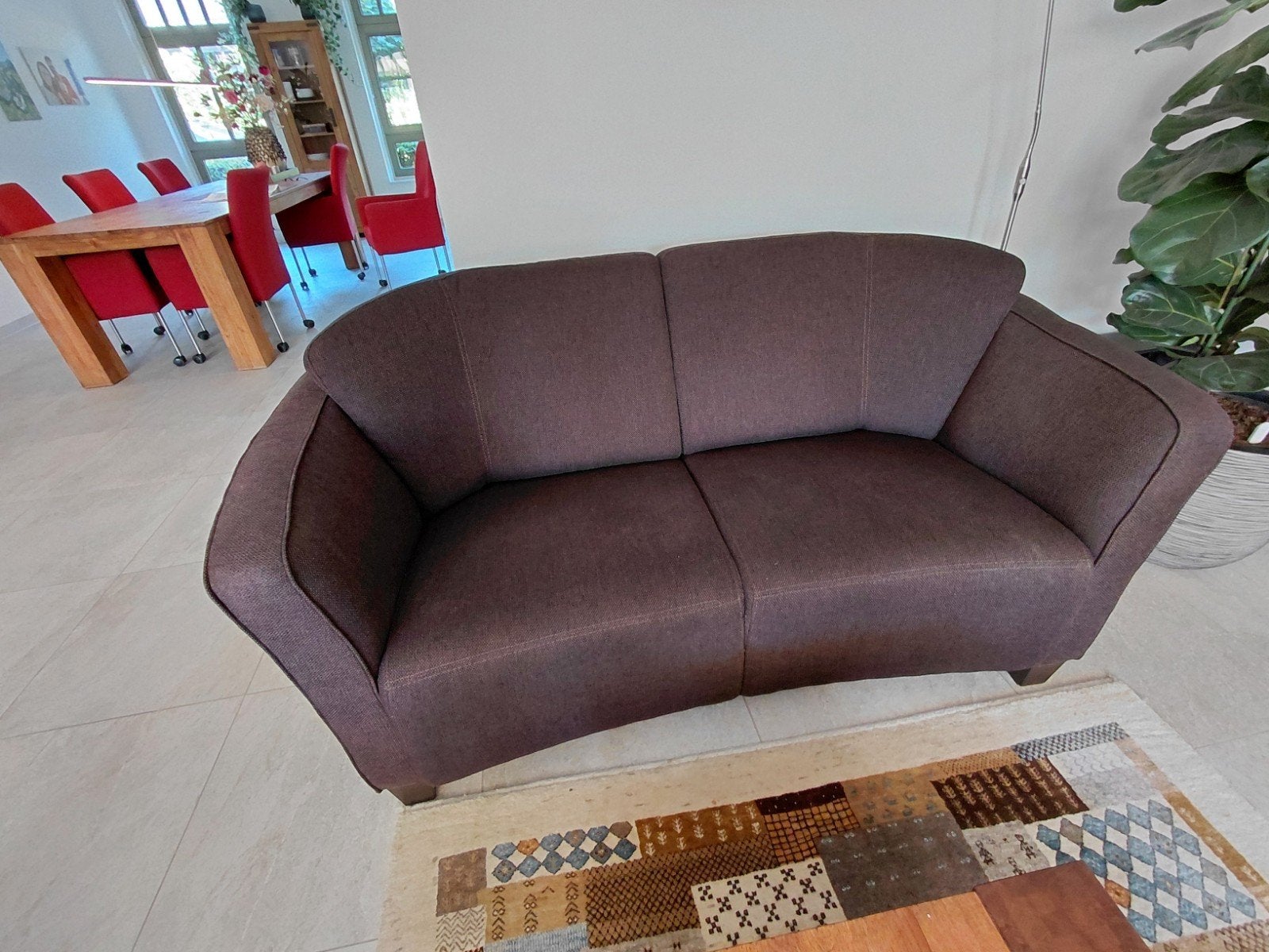 donker bruine 02 zits-bank  170cm 79 m, Ophalen, Gebruikt, 150 tot 200 cm, Tweepersoons