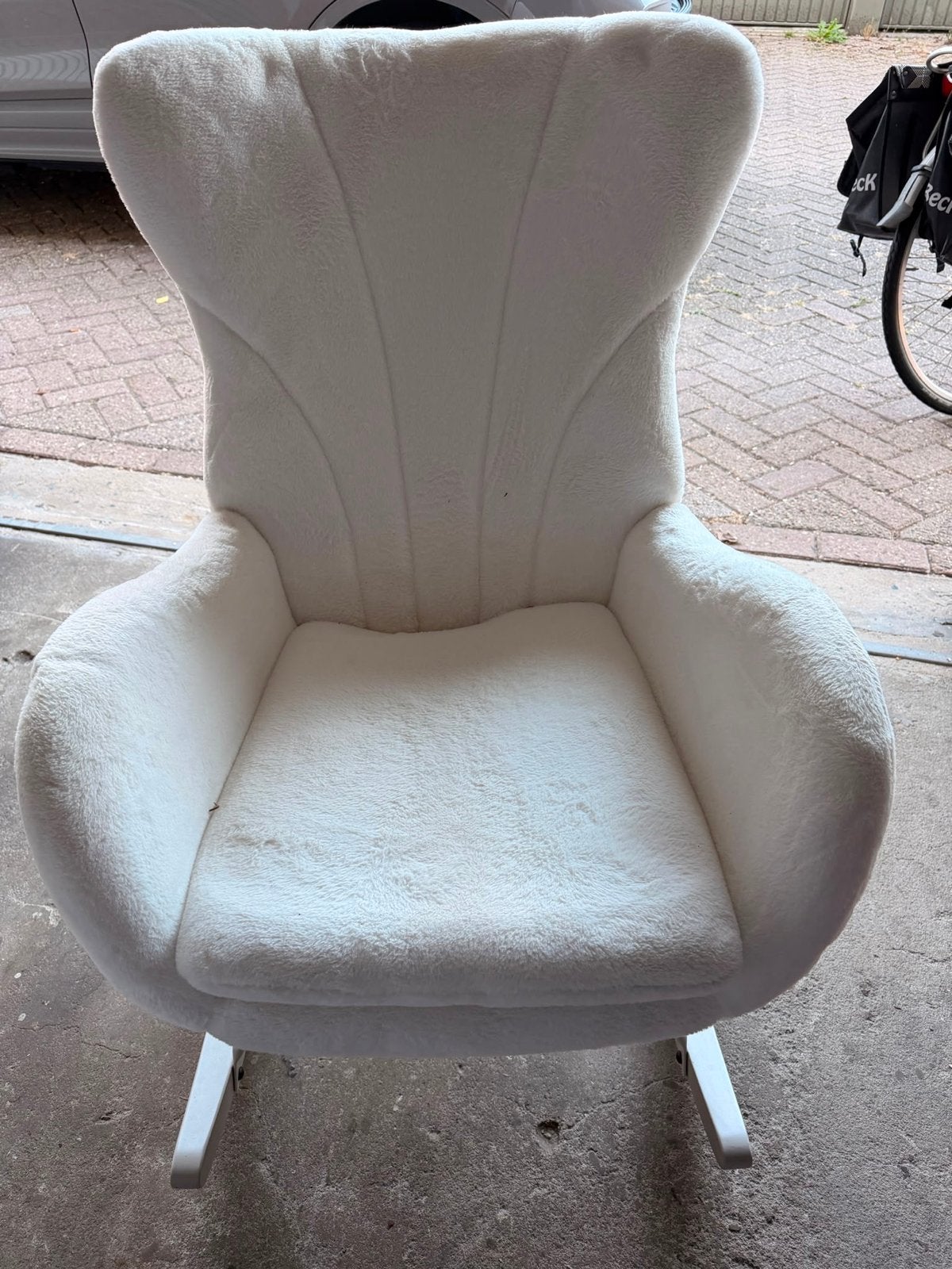Kidsmill Schommelstoel Junior - teddy Wit, Huis en Inrichting, Fauteuils, Ophalen, Nieuw, 75 tot 100 cm, Stof