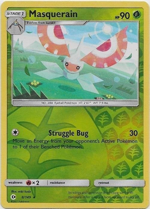 Sun & Moon,  Masquerain [reverse] 8/149, Verzenden, Nieuw, Losse kaart