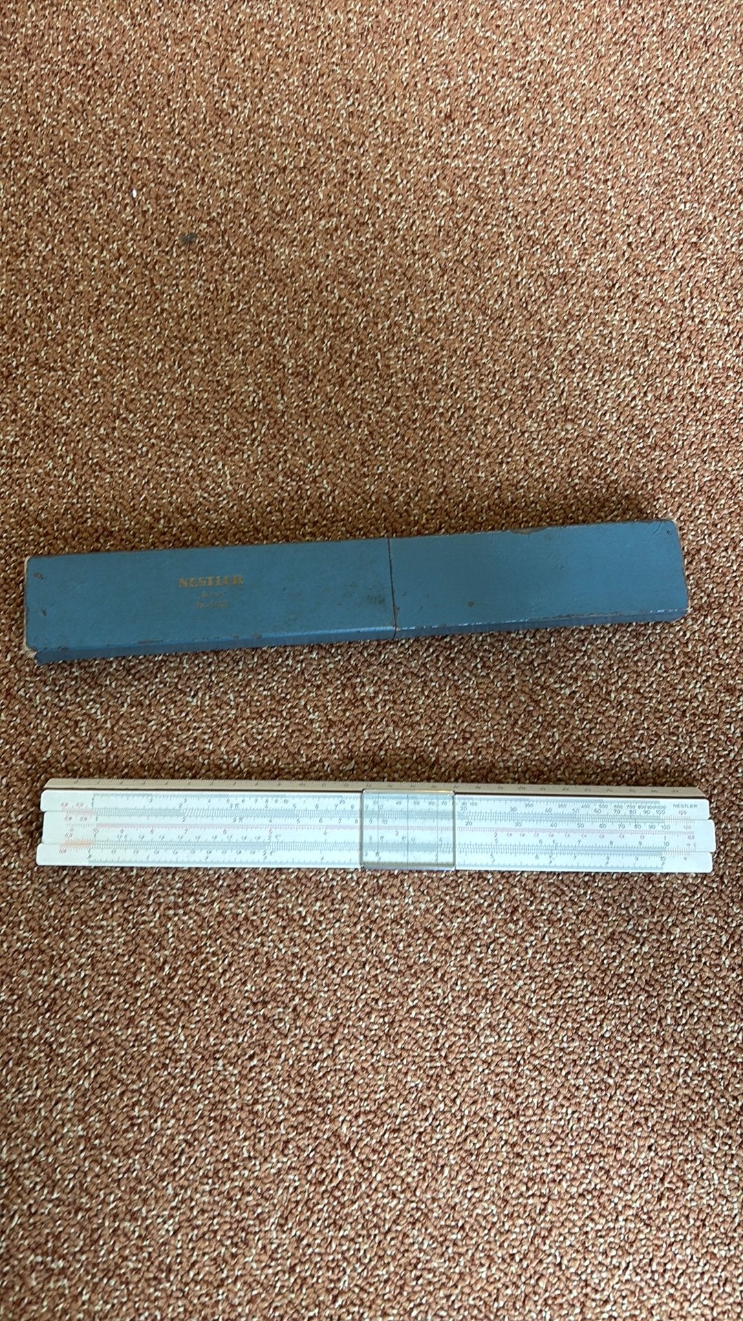 Vintage Nestler Rekenliniaal in Originele Koker - Retro, Ophalen of Verzenden
