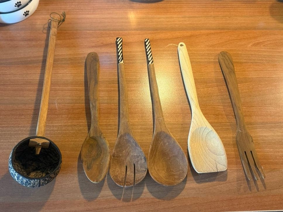 Houten Keukengerei Set - Lepels en Spatels, Ophalen, Hout, Overige typen, Gebruikt