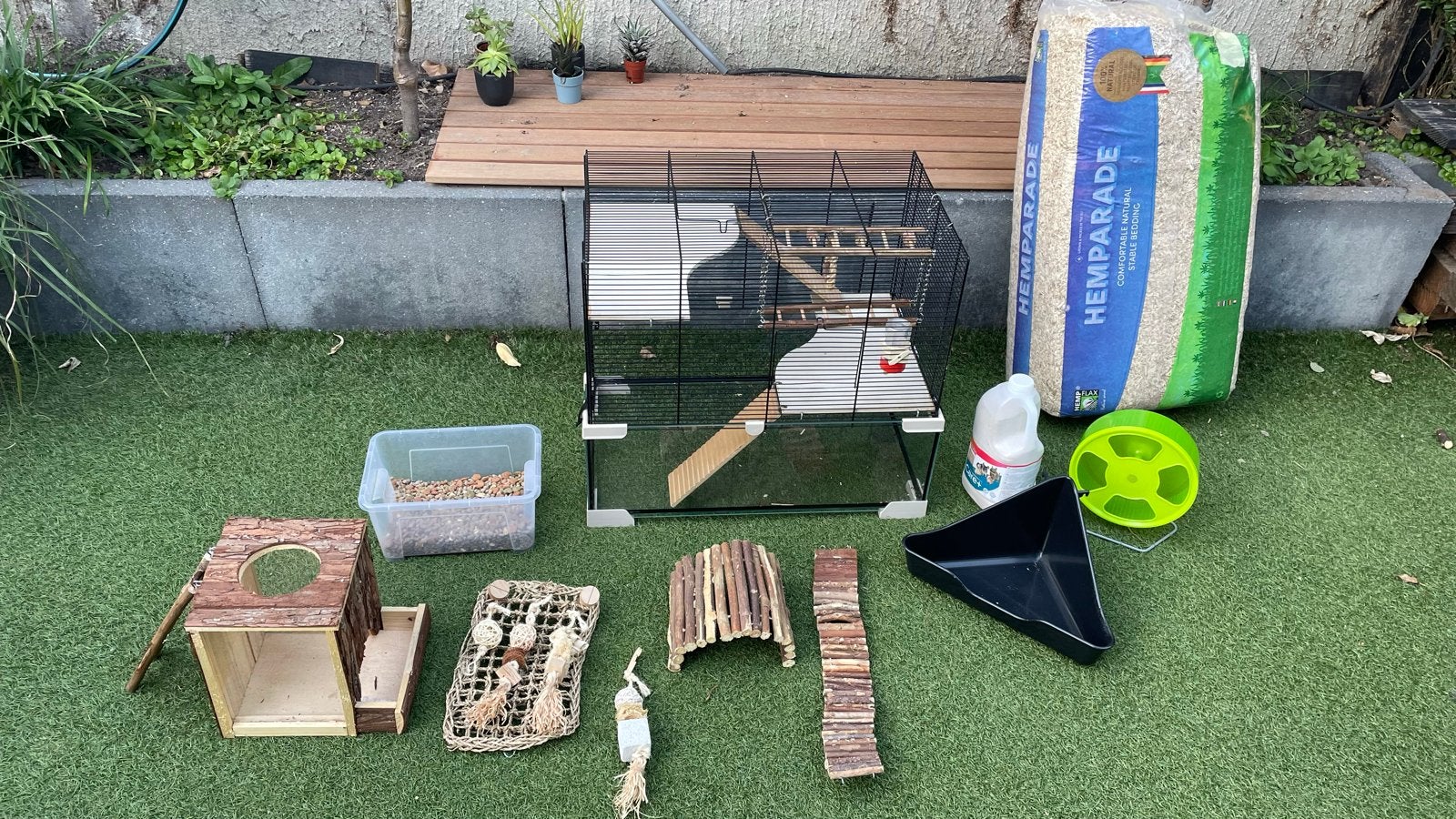 Hamsterkooi met accesoires, Ophalen, Zo goed als nieuw, Loopwiel of Rad