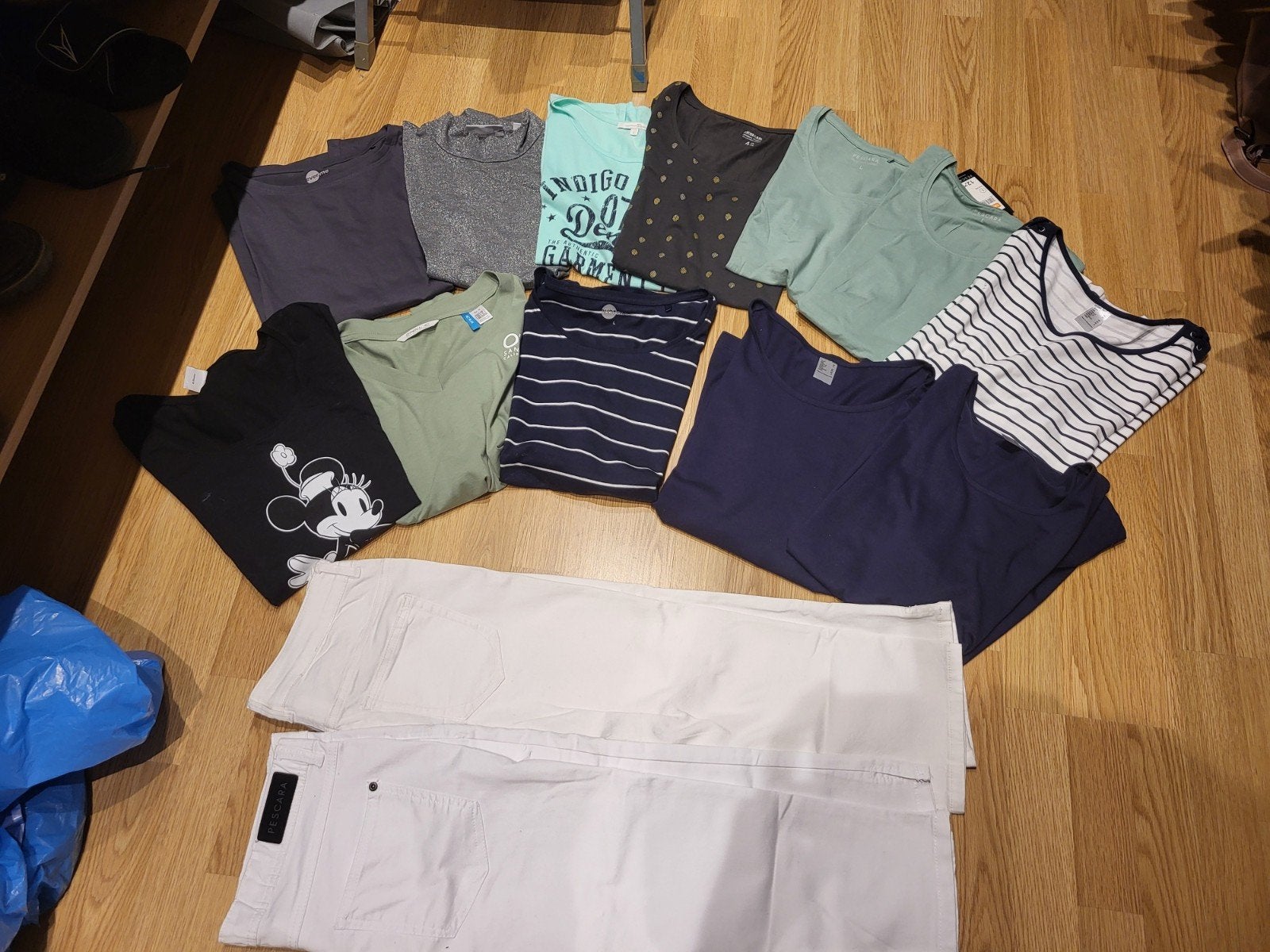 12 nieuwe T-shirts en 2 driekwart broeken, Ophalen, Nieuw, Maat 38/40 (M)