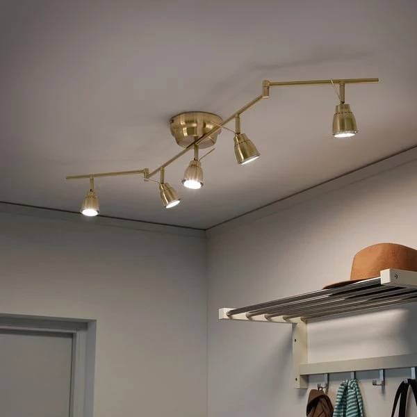 IKEA plafondrail met 5 spots, 75 cm, Modern, Ophalen of Verzenden, Zo goed als nieuw